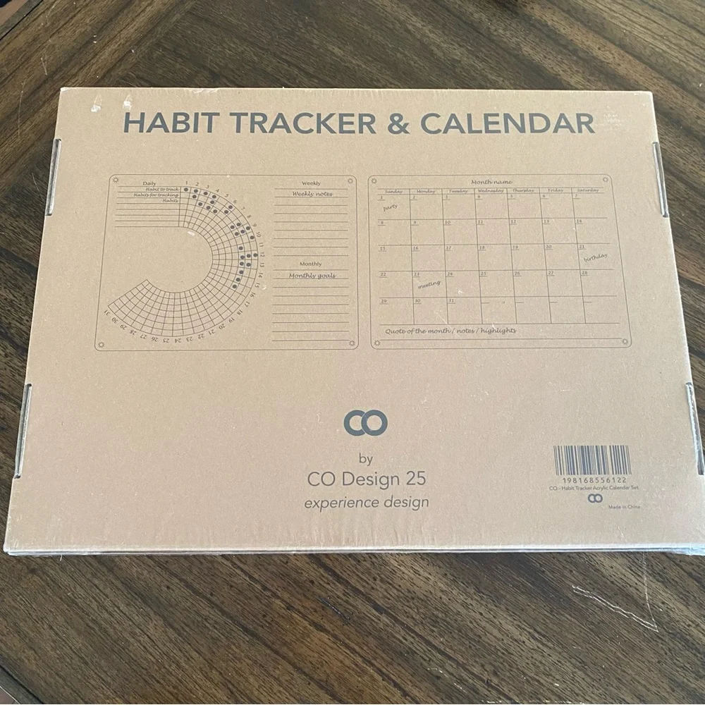 Acrylic Habit Tracker and Calendar Set by CO Design